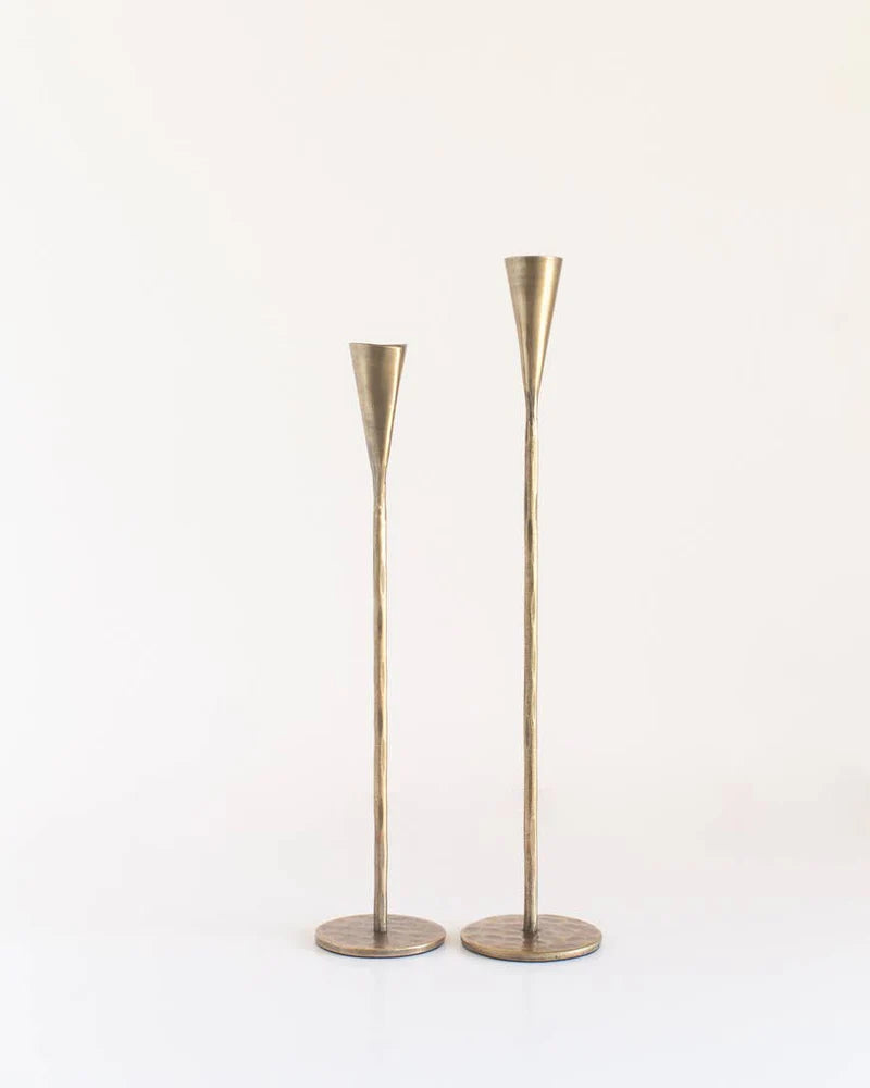 Phoenix Hand Forged Iron Candlestands - Brass Finish