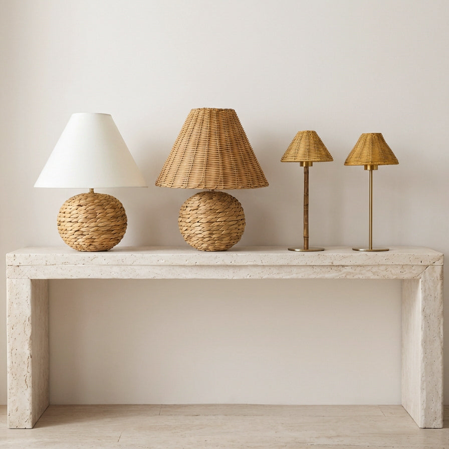 Ada Portable Table Lamp - Rattan Shade