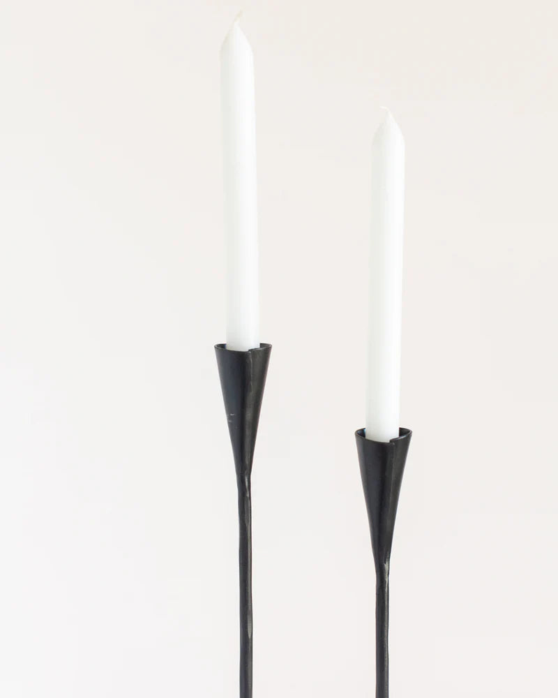 Phoenix Hand Forged Iron Candlestands - Black