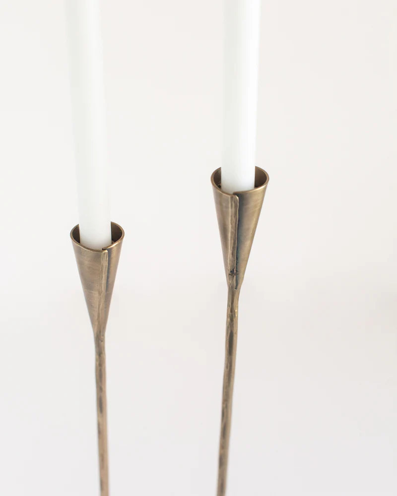 Phoenix Hand Forged Iron Candlestands - Brass Finish