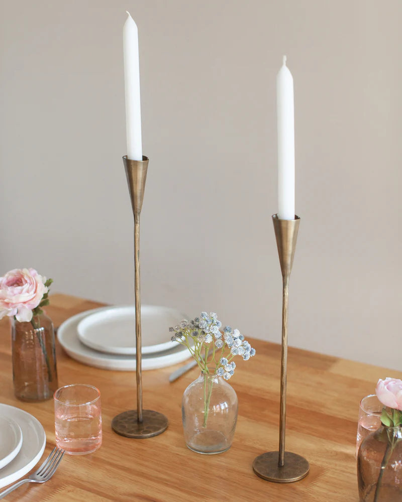Phoenix Hand Forged Iron Candlestands - Brass Finish