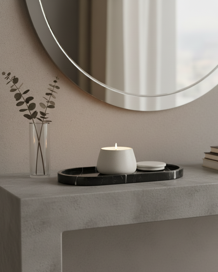 Oval Marble Tray - Black Marquina