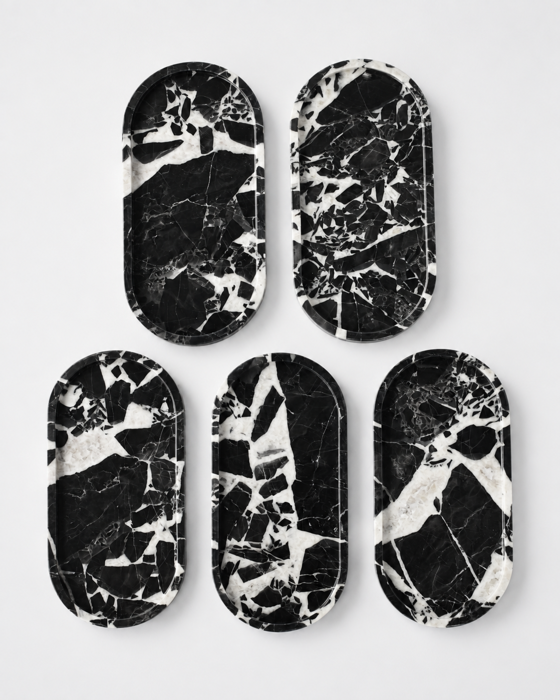 Oval Marble Tray - Black Bulgari