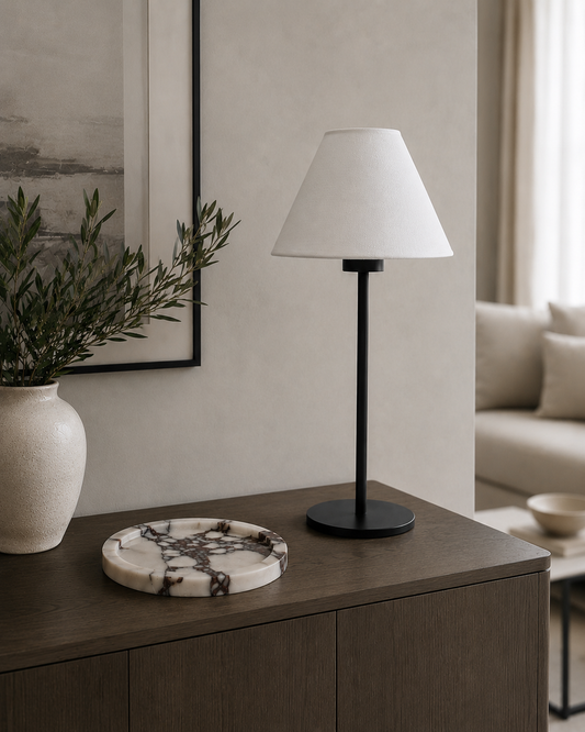 Arden Portable Lamp - Classic Empire Fabric Shade