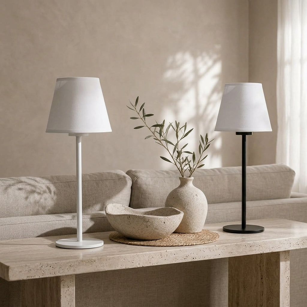 Arden Portable Lamp - Tapered Drum Fabric Shade
