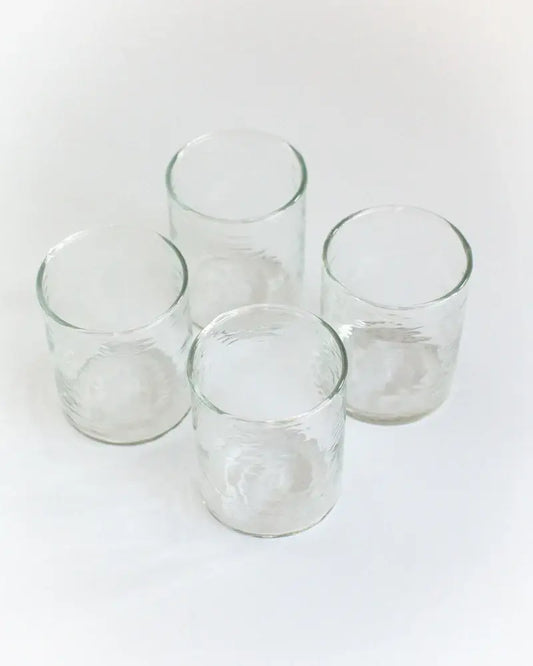 Handblown Hammered Glasses | Set of 4: Clear