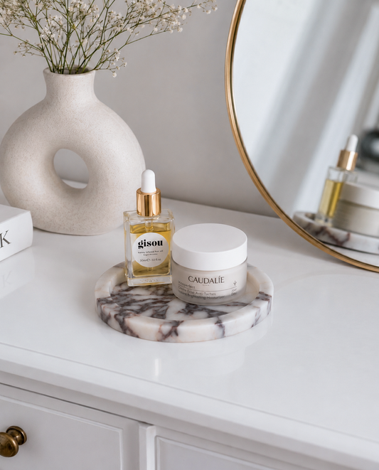 The Cassia Circle Tray - Viola Marble