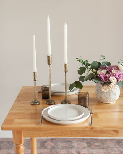 Dante Hand Forged Iron Candlestands: Brass Finish