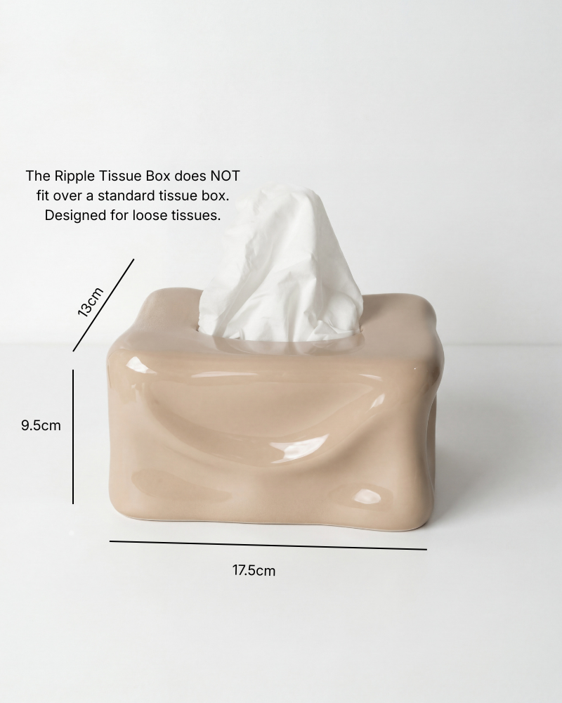Ripple Tissue Box - Coffee