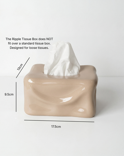 Ripple Tissue Box - Coffee