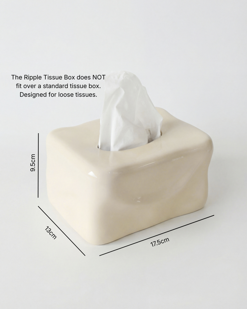 Ripple Tissue Box - Ivory