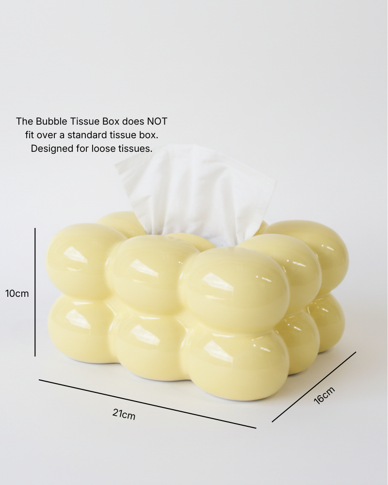 Bubble Tissue Box - Butter Yellow