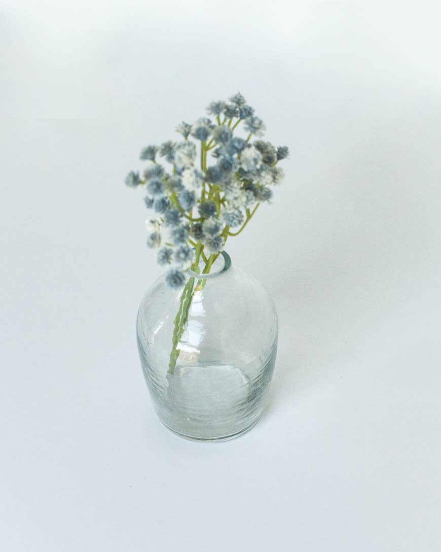 Haley Handblown Hammered Glass Bud Vase: Clear