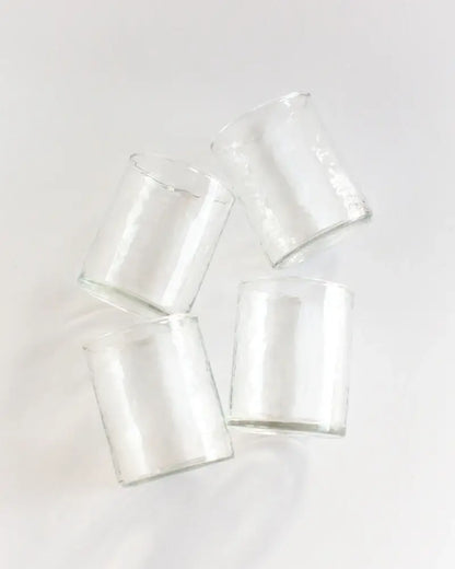 Handblown Hammered Glasses | Set of 4: Clear