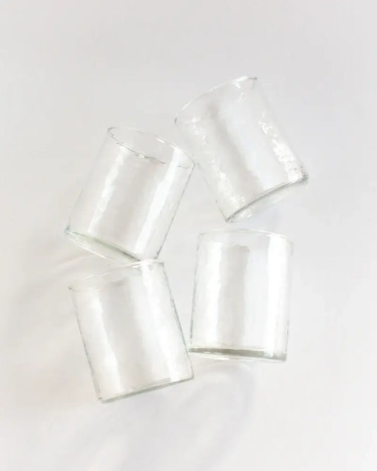 Handblown Hammered Glasses | Set of 4: Clear
