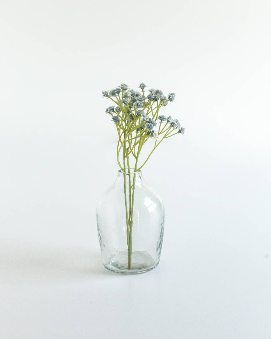 Haley Handblown Hammered Glass Bud Vase: Clear