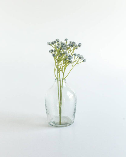 Haley Handblown Hammered Glass Bud Vase: Clear