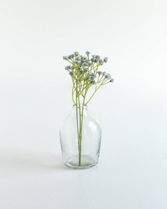 Haley Handblown Hammered Glass Bud Vase: Clear