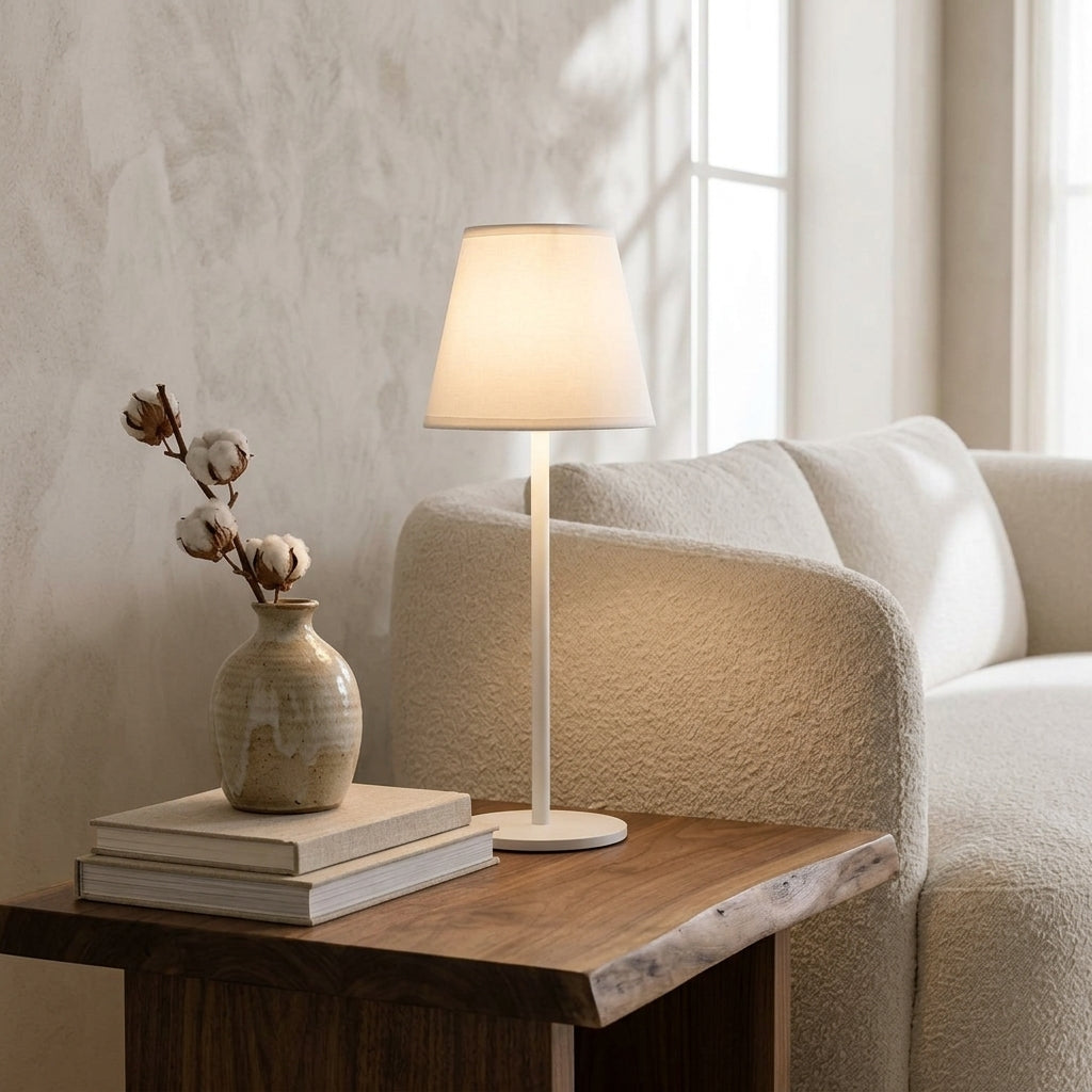 Arly Portable Lamp - Tapered Drum Fabric Shade