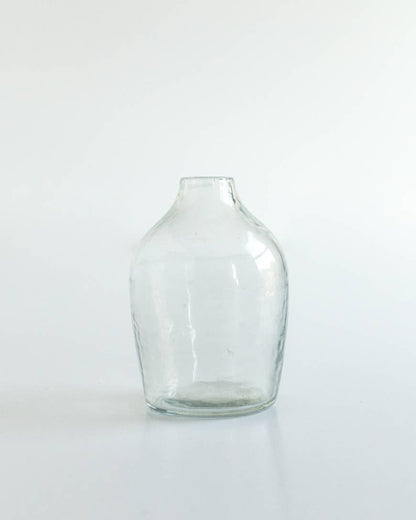 Haley Handblown Hammered Glass Bud Vase: Clear
