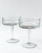 Handblown Hammered Coupe Cocktail Glass Pair - Clear