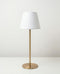 Alba Brass Portable Lamp - Tapered Drum Fabric Shade