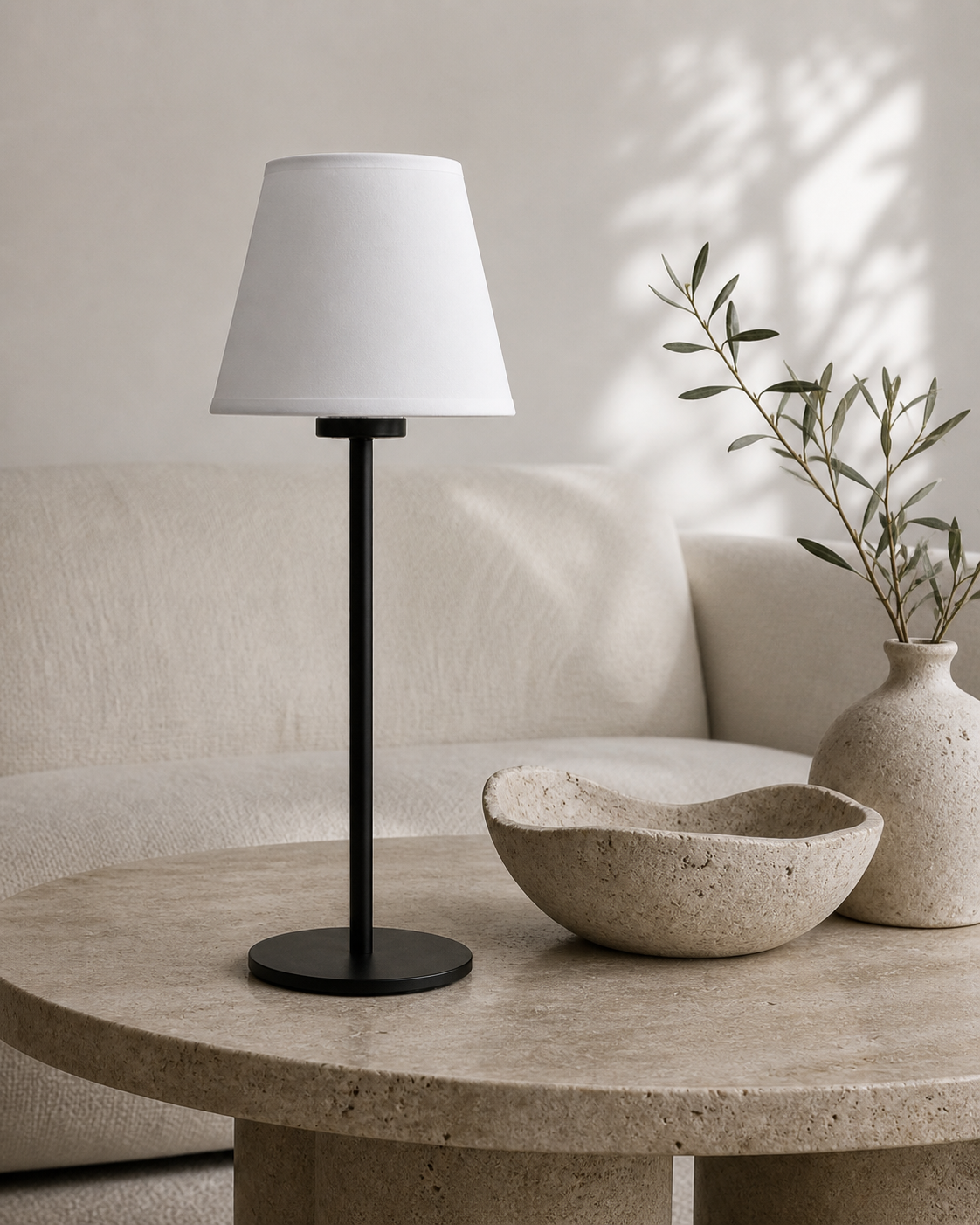 Arden Portable Lamp - Tapered Drum Fabric Shade