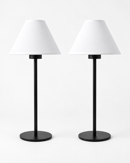 Arden Portable Lamp - Classic Empire Fabric Shade - Set of 2