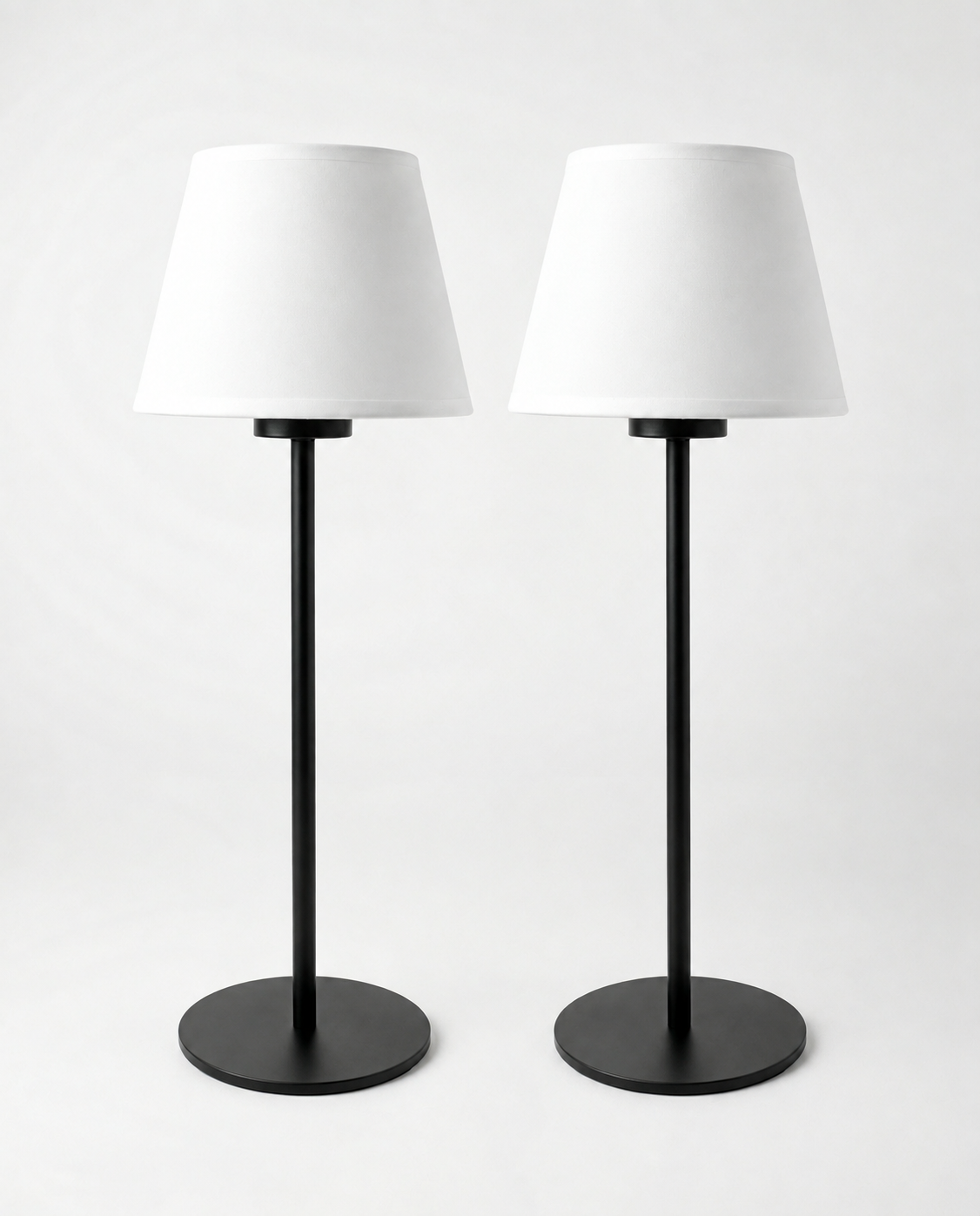 Arden Portable Lamp - Tapered Drum Fabric Shade - Set of 2