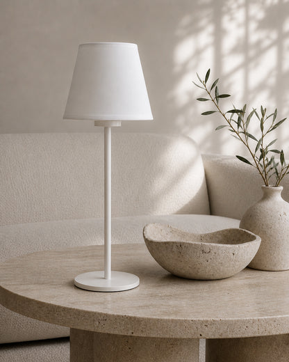 Arly Portable Lamp - Tapered Drum Fabric Shade