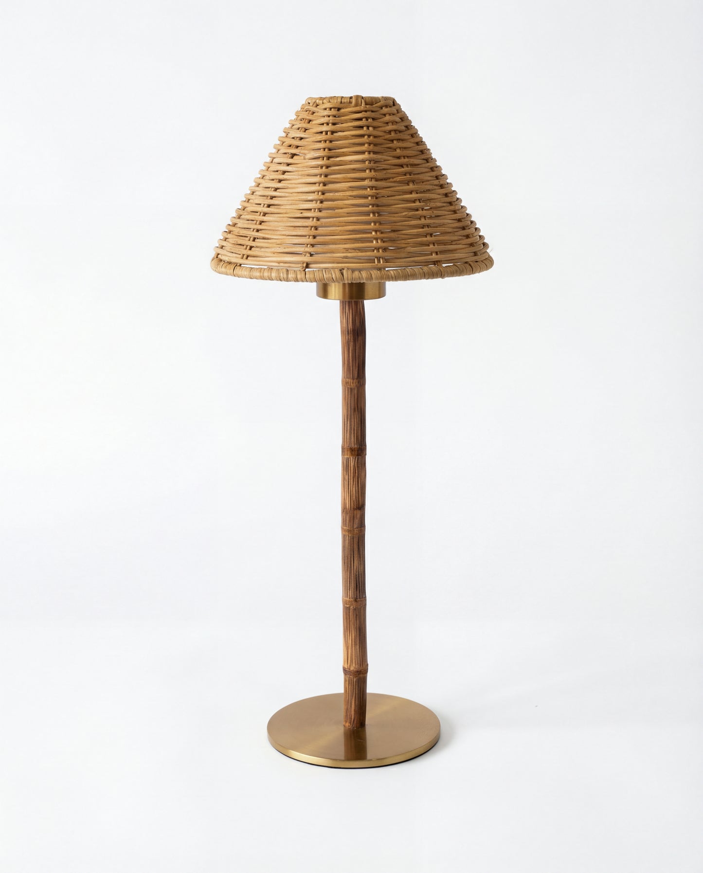 Portable Bamboo Table Lamp - Rattan Shade