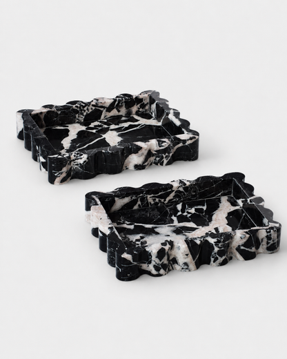 The Sierra Tray - Black Bulgari Marble