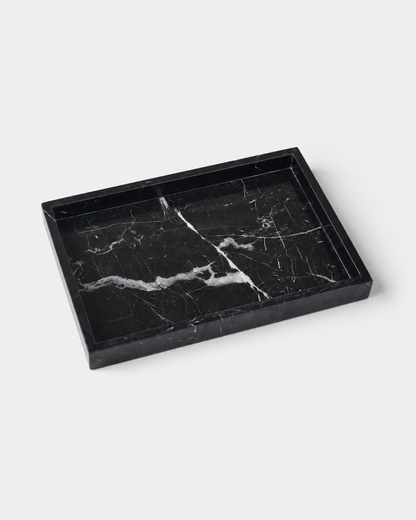 Large Rectangle Marble Tray - Black Marquina