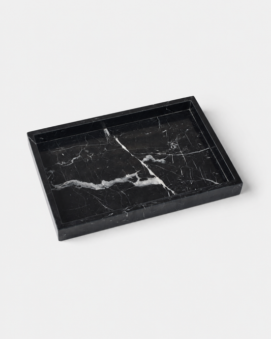 Large Rectangle Marble Tray - Black Marquina