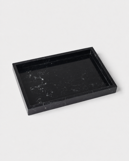 Large Rectangle Marble Tray - Black Marquina