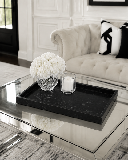 Large Rectangle Marble Tray - Black Marquina