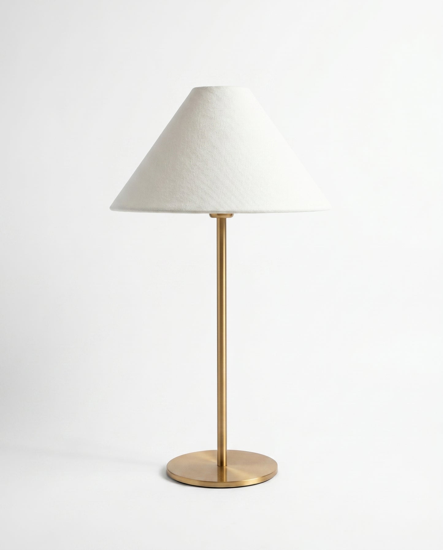 Portable Brass Table Lamp - Linen Shade