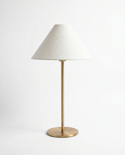 Portable Brass Table Lamp - Linen Shade