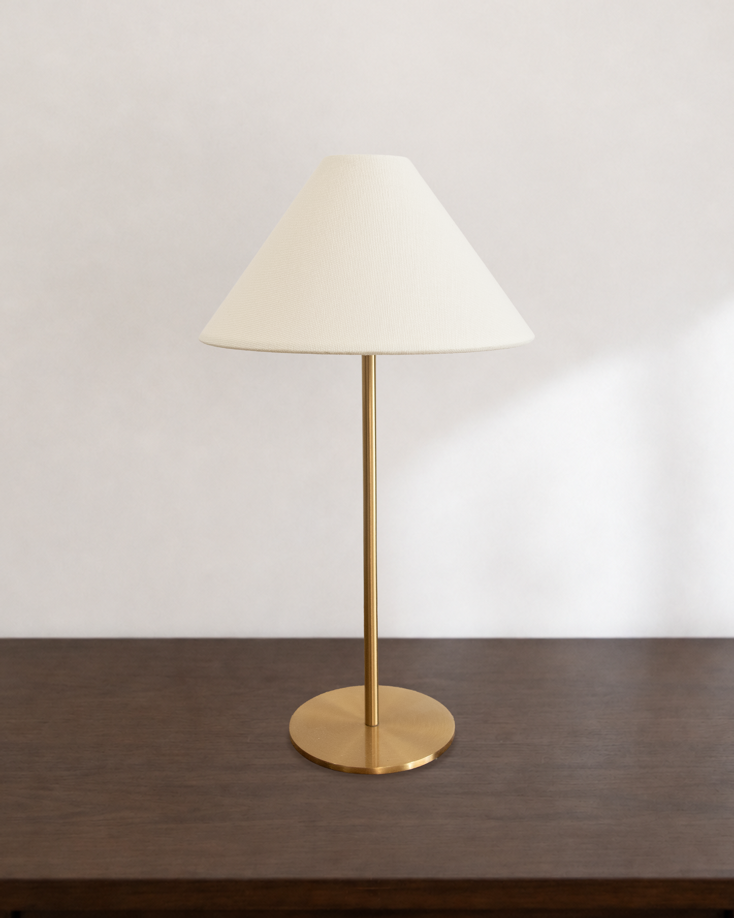 Portable Brass Table Lamp - Linen Shade