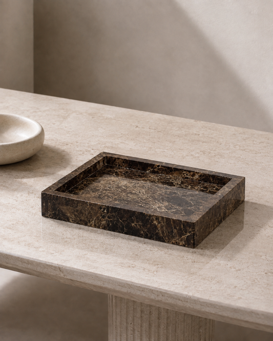 The Cora Tray - Emperador Brown Marble
