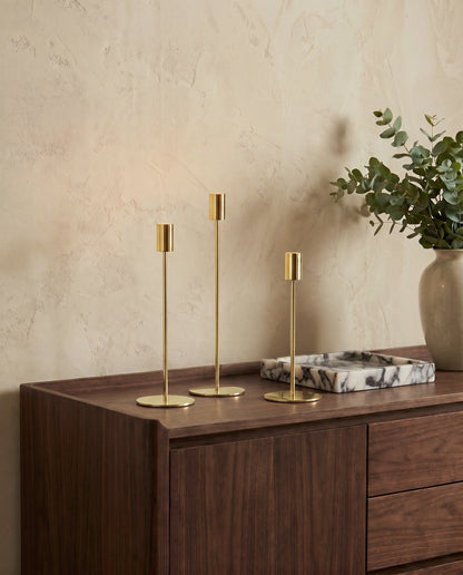 The Column Candle Holders - Set of 3 - Light Gold