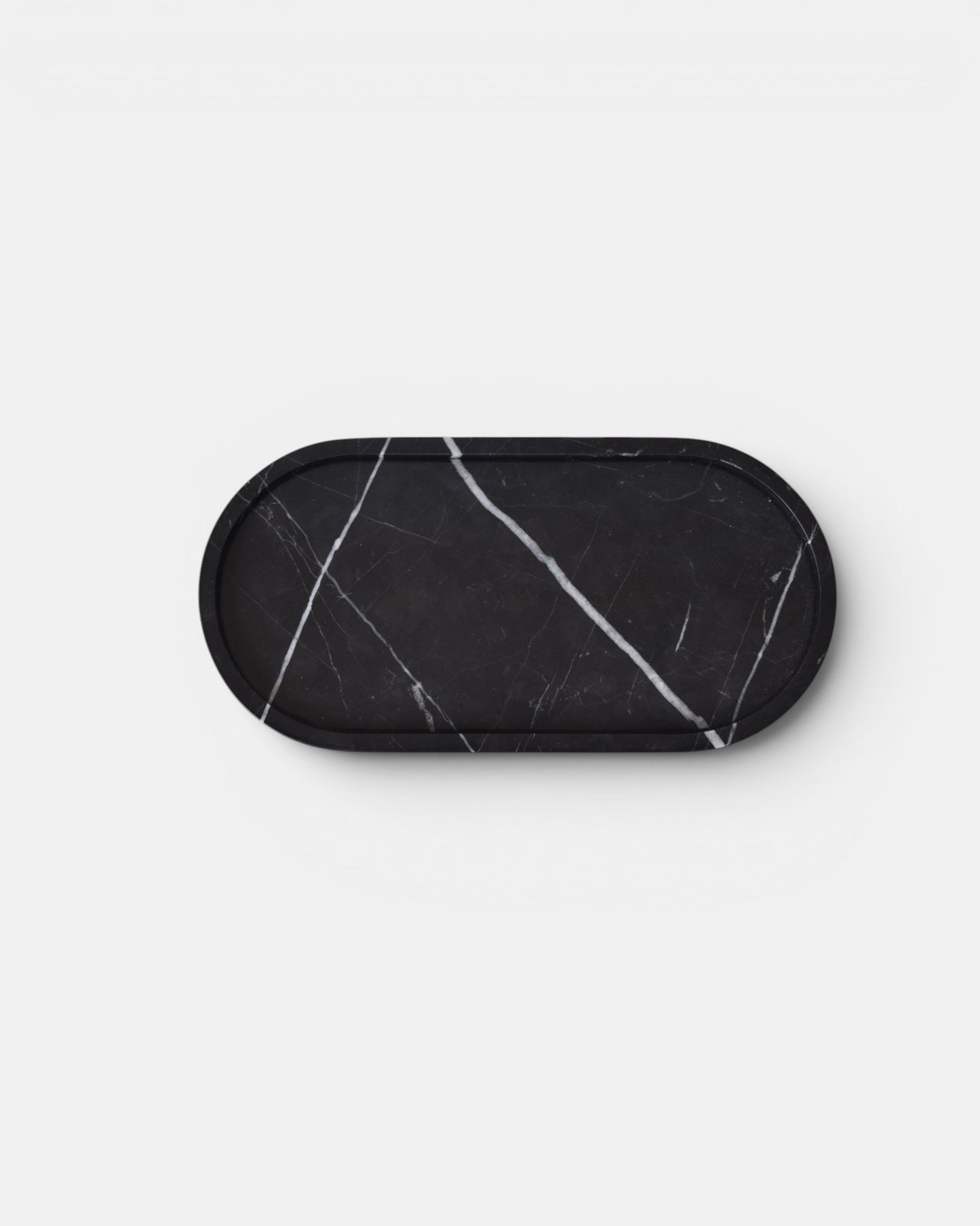 Oval Marble Tray - Black Marquina