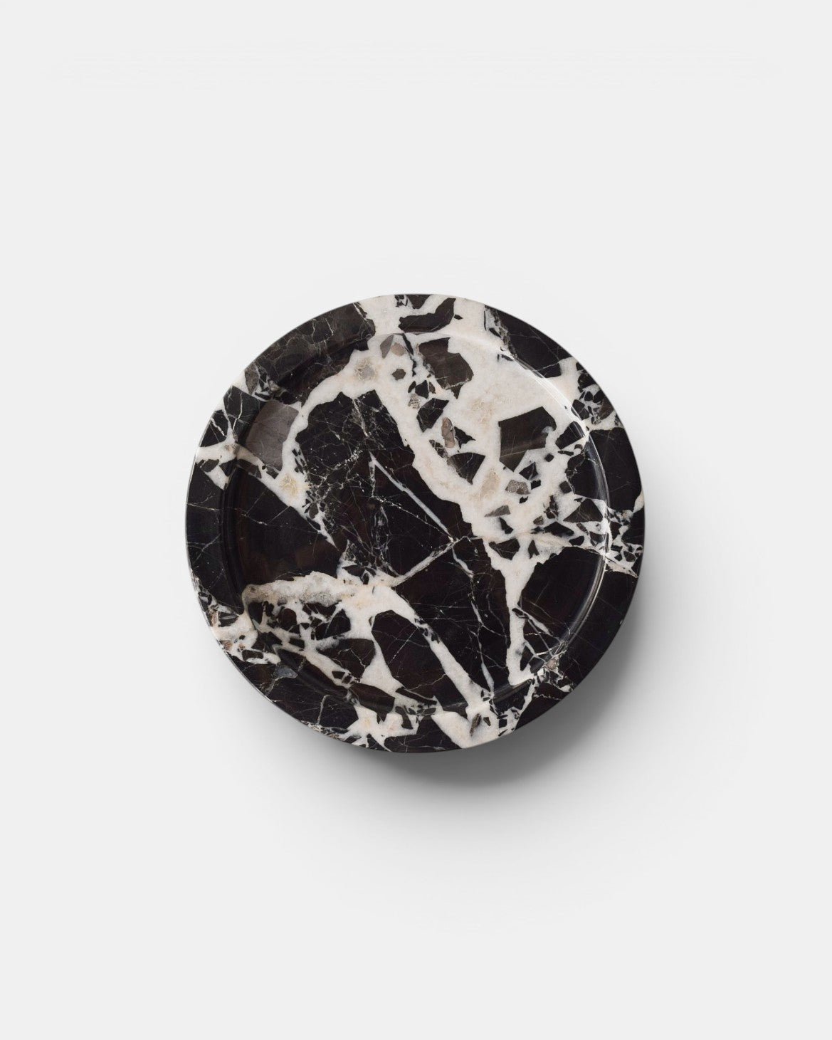 The Cassia Circle Tray - Black Bulgari Marble