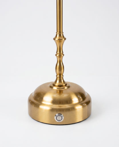 Edith Portable Table Lamp Gold - Fabric Silk-Look Pleated Shade