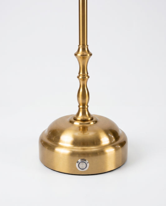 Edith Portable Table Lamp Gold - Fabric Silk-Look Pleated Shade