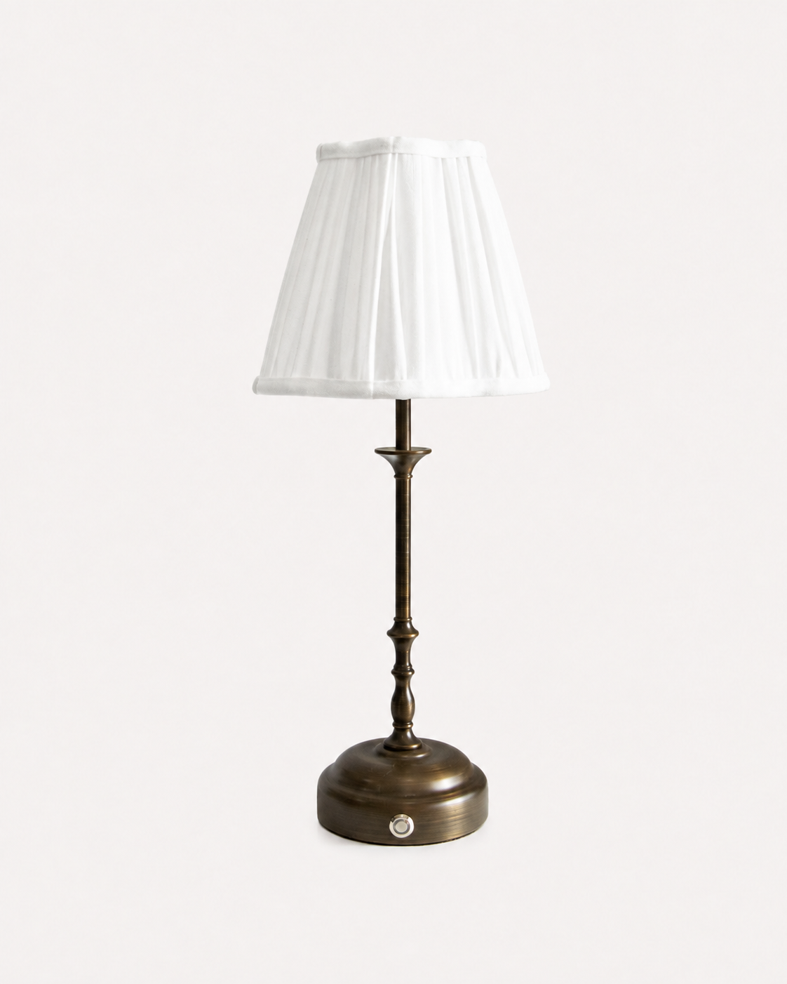 Edith Portable Table Lamp Dark Bronze - Linen Pleated Shade