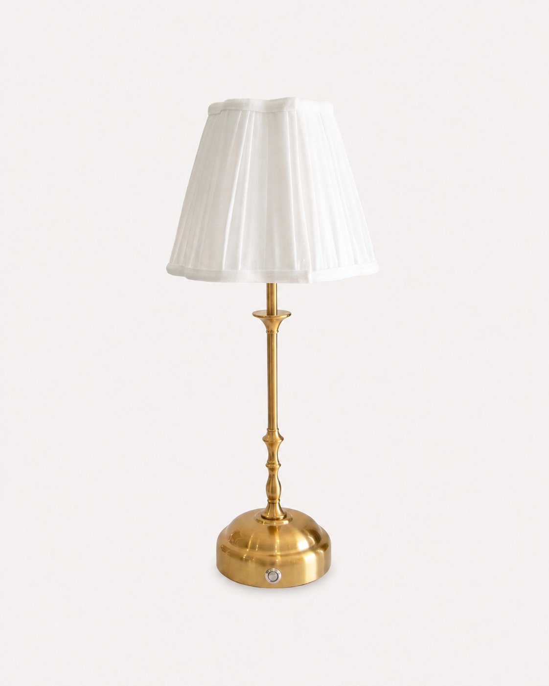 Edith Portable Table Lamp Gold - Linen Pleated Shade