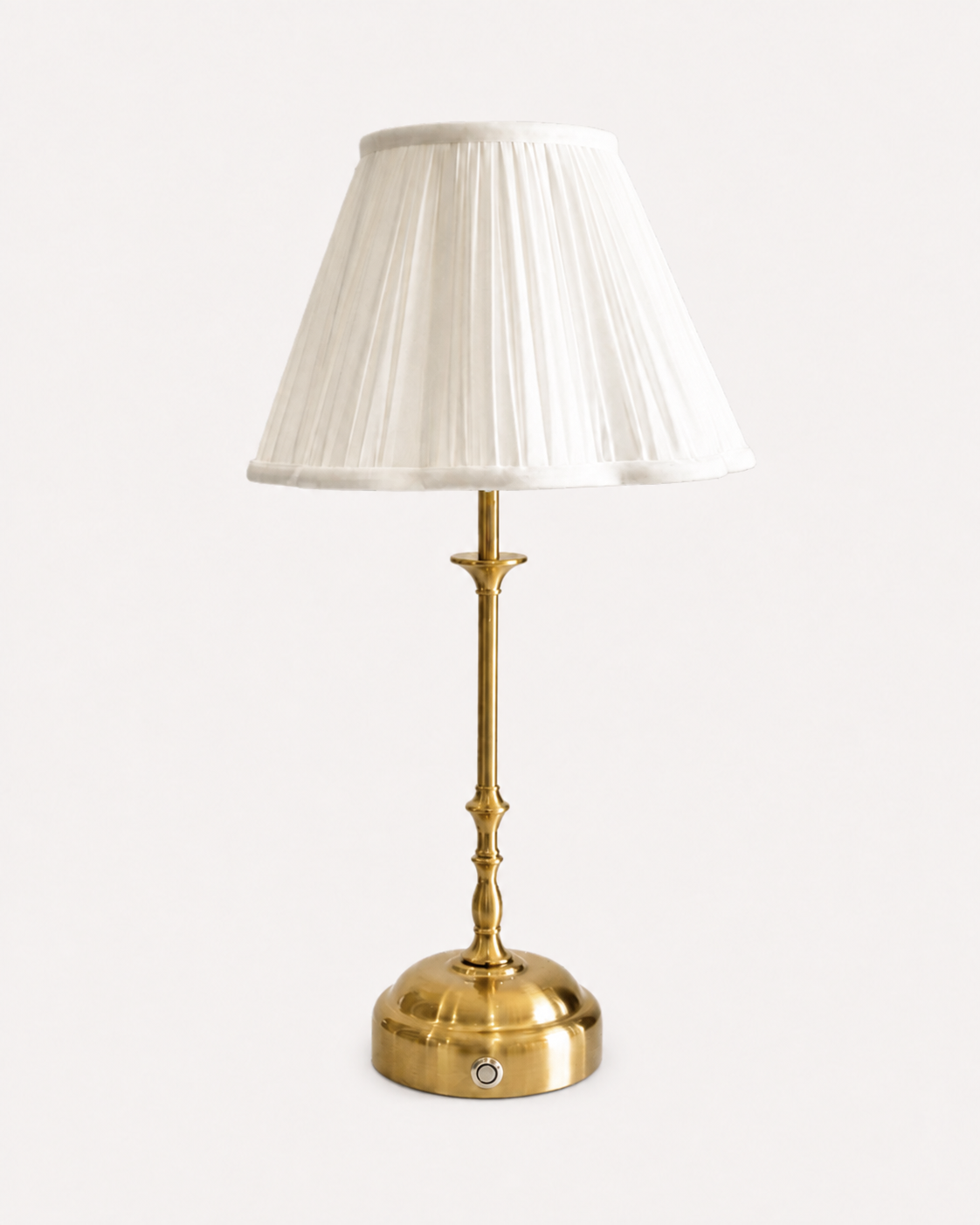 Edith Portable Table Lamp Gold - Fabric Silk-Look Pleated Shade