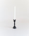 Low Diamond Hand-Forged Iron Candle Stand: Black