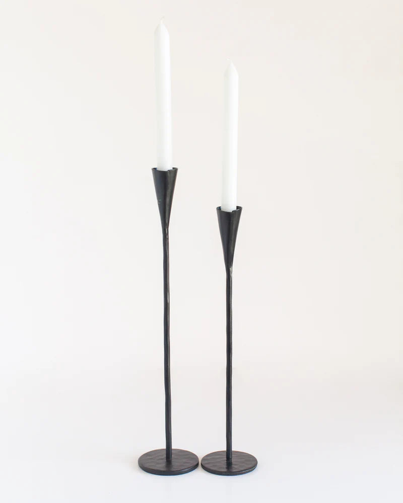 Phoenix Hand Forged Iron Candlestands - Black